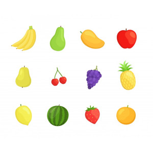 مجموعه 12 عددی آیکون طرح میوه های مختلف