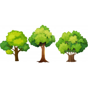 وکتور مجموعه 3 عددی درختان مختلف