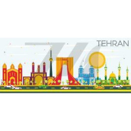 وکتور خط افق تهران مکانهای مذهبی گردشگری